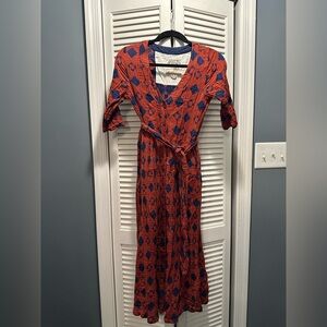 Ace & Jig Red and Blue Patterned Dress